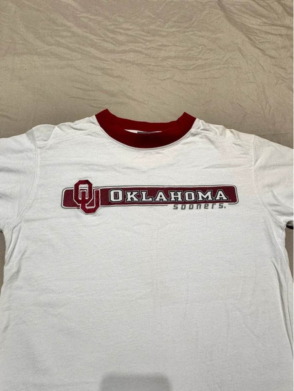 Vintage Oklahoma Sooners OU Ringer T-Shirt (B60) - Picture 2 of 11